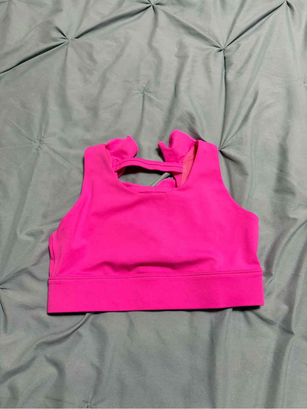 Girls' Bright Pink Racerback Crop Bodysuit